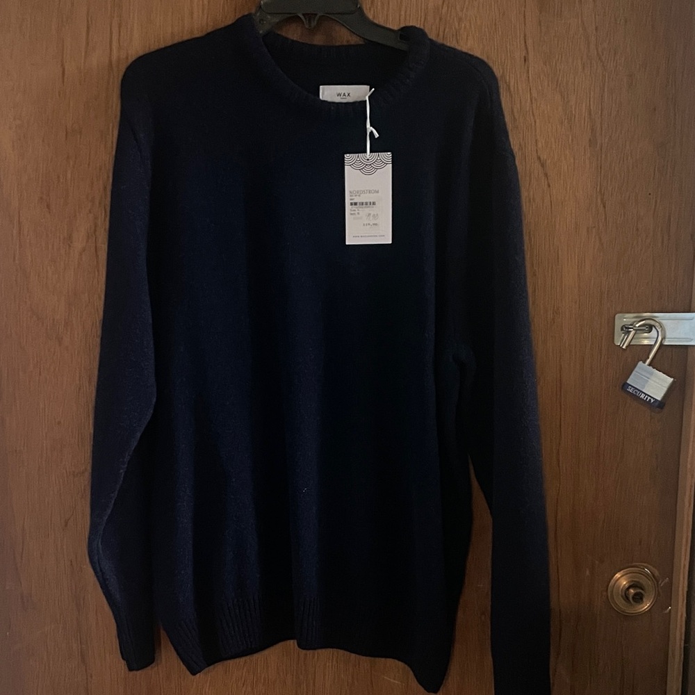 WAX Navy Crewneck Sweater for Men